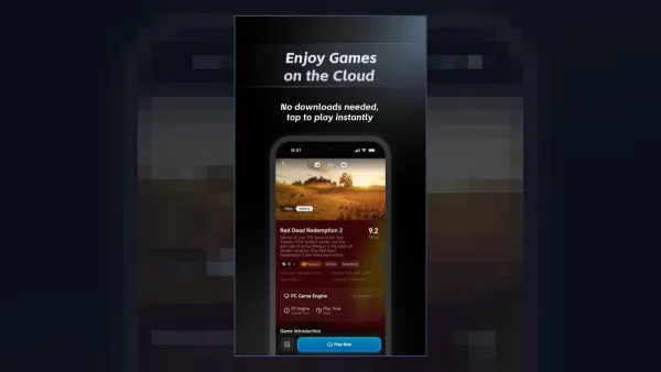 Official GameHub screenshot of the cloud gaming feature with no downloads needed